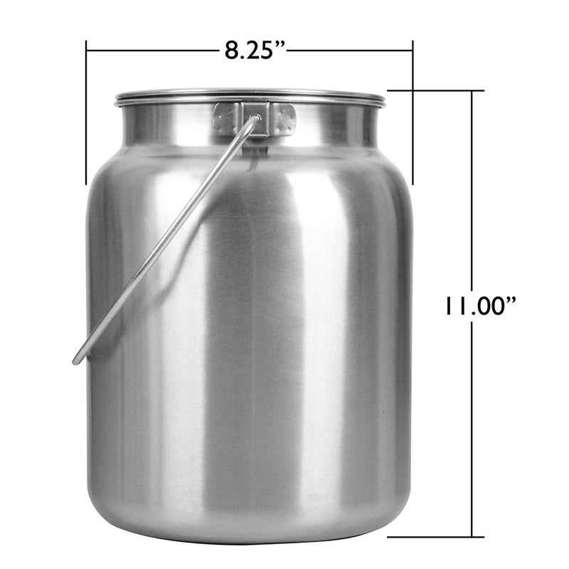 Lindy's Stainless Steel Seamless 2-Gallon Milk Jug, Milk Can, Milk Pail, Anti-Leak Liquid Storage Container with Tight Lid and Long Swivel Handle - Image 3